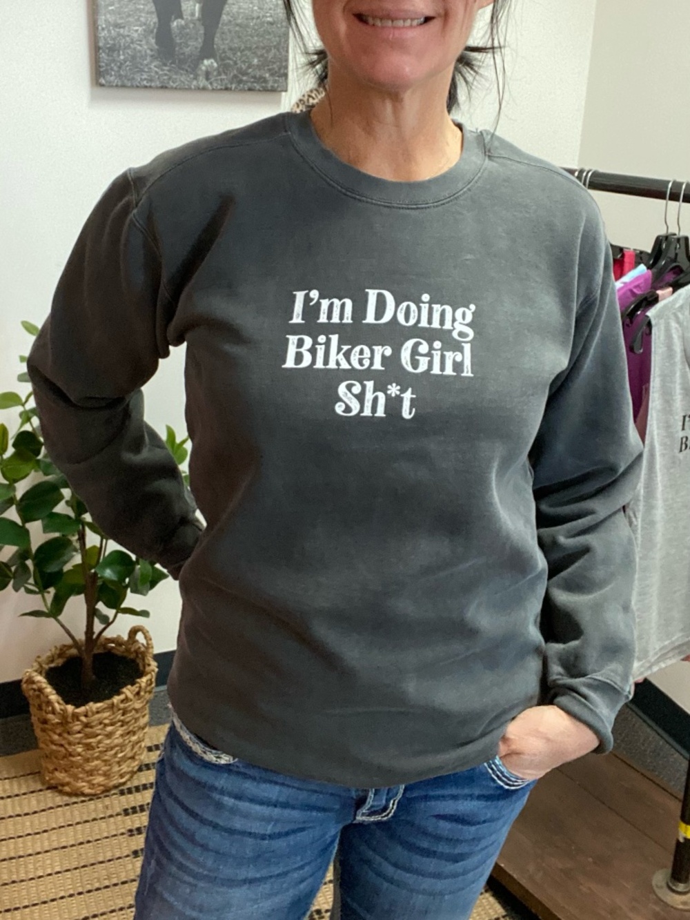 I'm Doing Biker Girl Shit Comfort Colors Crew